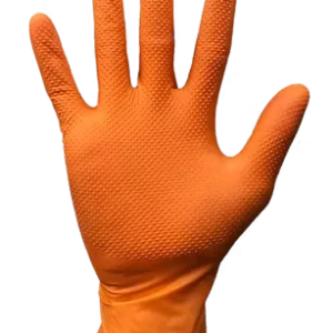 Grabber Orange Diamond Textured Nitrile Glove – High Visibility, Powder-Free
