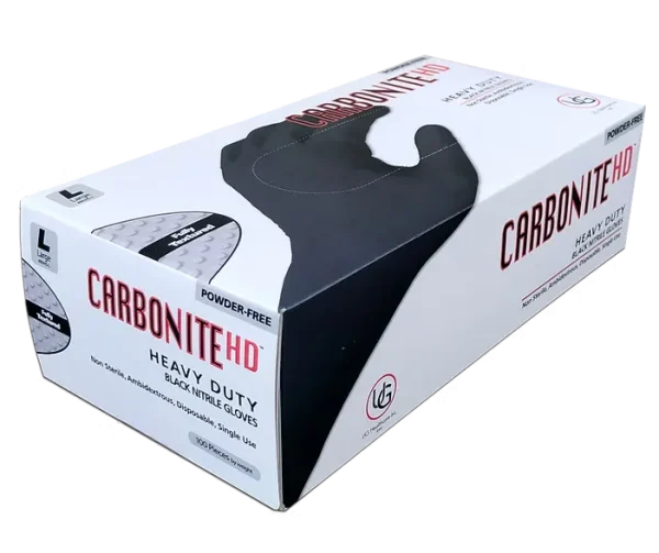 Carbonite HD Nitrile Gloves - Heavy Duty, Powder-Free, Black